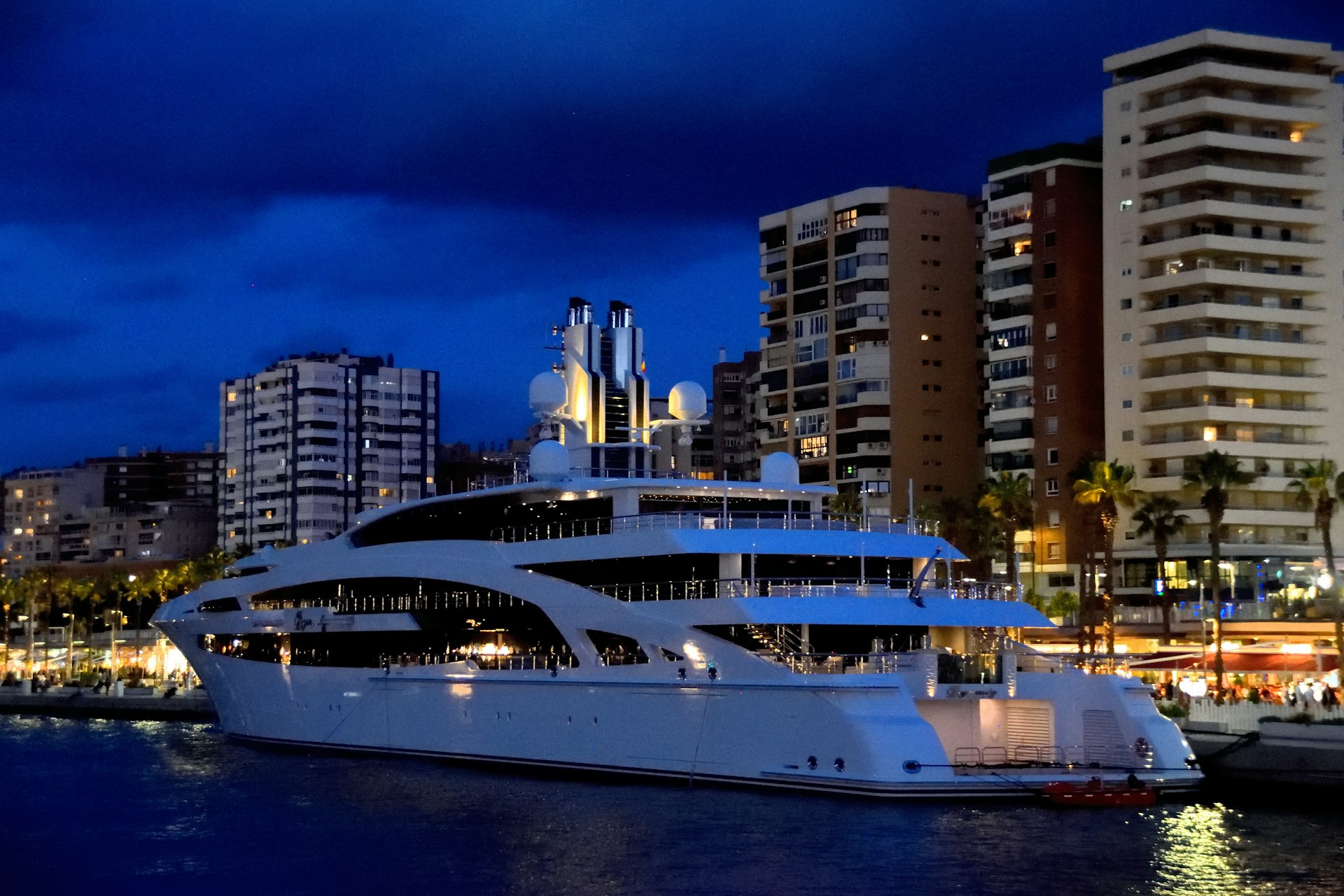 a large white boat in a body of water